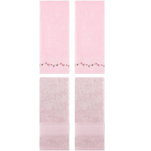 REGALWOVEN 4 Pcs Soft Absorbent Bathroom Decorative Hand Towel Set for Kitchen - 1 of 4