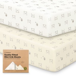 KeaBabies Mini Crib Sheets for Baby Girls, Boys, 2-Pack Soothe Pack and Play Sheets Fitted, Organic Pack N Play Mattress Sheet - 1 of 4