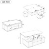 3-in-1 High Gloss Convertible Dining Coffee Table with Hidden Storage,Extendable Center Table with Stools for Modern Living Spaces-The Pop Home - 4 of 4