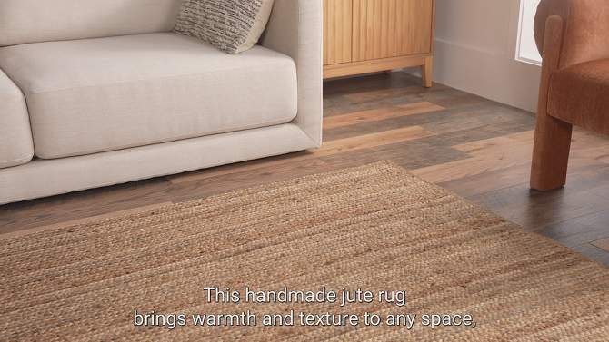 nuLOOM Hand Woven Farmhouse Jute Area Rug, 2 of 11, play video