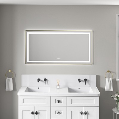 Sapphtopaz Bathroom Wall Mirror,Vanity Mirror with Metal Frame, Wall Mounted Bathroom Mirrors Anti-Fog for Over Sink,Bedroom,Entryway,Living Room