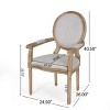 Coolbibila French Country Wood Fabric Upholstered Dining Chairs Set of 2,Round Back Dining Arm Chairs,Solid Wood Kitchen Dining Room Chair - 4 of 4