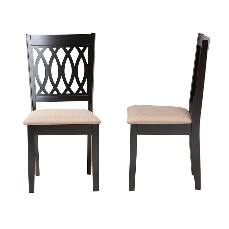 Baxton Studio Florencia Modern Fabric and Wood Dining Chair Set, 4 of 8