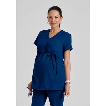 Grey's Anatomy by Barco - Classic Women's Lilah 2-Pocket Mock Wrap Maternity Scrub Top
