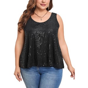 Clearlove Womens Sequin Tops Sleeveless Sparkle Shimmer Shirts Glitter Tank Tops Summer Camisole Vest - 1 of 4