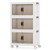 25.5 Gal Stackable Storage Boxes Bins with Magnetic Doors and Lockable Casters - 4 of 4