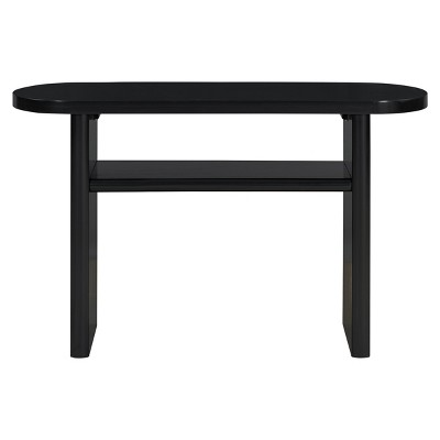GlasFlength Console Tables Modern Minimalist Entryway Table with Rounded Edges and Shelf Elegant Design for Living Room, Black, 47.8"*15"*30"