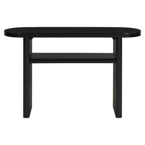 GlasFlength Console Tables Modern Minimalist Entryway Table with Rounded Edges and Shelf Elegant Design for Living Room, Black, 47.8"*15"*30" - 1 of 4