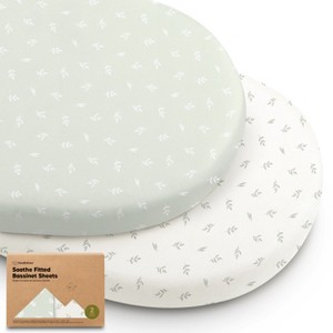 KeaBabies Organic Bassinet Sheet for Baby Girls, Boys, 2-Pack Soothe Bassinet Fitted Sheets, Bedside Bassinet Mattress Sheet - 1 of 4