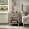 Sapphtopaz Night Stand with Drawer and Storage Space Farmhouse Side Table with Conical Solid Wood Legs, Nightstand for Bedroom, Living Room - 4 of 4
