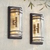 John Timberland Habitat Modern Industrial Outdoor Wall Light Fixtures Set of 2 Bronze Brass 16" Clear Glass for Post Exterior Barn Deck - 2 of 4