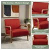 PAGED Wood Accent Chair Mid-Century Modern Reading Chair Lounge Chair with Soft Cushion for Living Room - 3 of 4