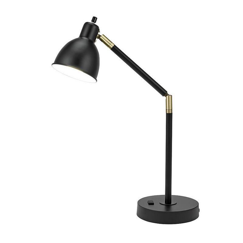 20.75&#34; Adjustable Metal Desk Lamp with Accents Black - Cresswell Lighting, 6 of 11