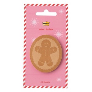 Post-it Jingle Notes Gingerbread Man 2"x2.4" Holiday Sticky Note Pad 50 Sheets - 1 of 4