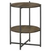 Gunmetal Accent Table with Mango Wood Top and Bottom Shelf ¨C Ideal for Living Room or Office - 2 of 4