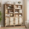 Rustic Bookshelves and Bookcases with Doors, Wooden 3 Shelf Bookshelves with Cabinets, 70" Tall Floor Standing Display Storage Shelves for Bedroom - 4 of 4