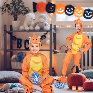 Garvee Dinosaur Costume with hat, Children Dinosaur Dress Up Party Role Play and Cosplay (Orange,M) - 1 of 4