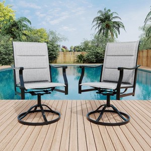 Patio Swivel Dining Chairs, High Back Set of 2, All Weather Patio Chair with Padded, Outdoor Swivel Rocker Chair for Lawn - 1 of 4