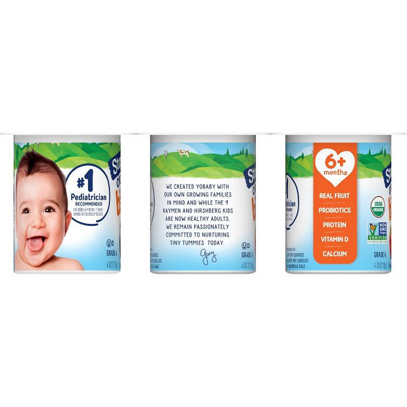 Stonyfield Organic YoBaby Apple &#38; Blueberry Whole Milk Baby Probiotic Yogurt - 6ct/4oz Cups, 5 of 13