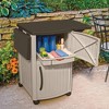 Suncast DCP2000 Portable Outdoor Resin Patio Grilling Entertainment Serving Prep Station Table with Cabinet Storage and Drop Leaf Extensions, Beige - image 4 of 4