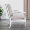 Hardwood Upholstered Spindle Accent Chair with Padded Armrests and Plush Cushions for Living Room - 2 of 4
