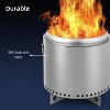 Coucheta Outdoor Mini Fire Pit - Stainless Steel, Ideal for Backyard, Camping, Picnics, Includes Firehook - 3 of 4