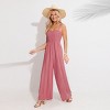 Women's Breezy Pink Smocked Maxi Jumpsuit - Cupshe - 4 of 4