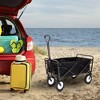 Mac Sports Heavy Duty Steel Frame Collapsible Folding 150 Pound Capacity Outdoor Camping Garden Utility Wagon Yard Cart, Black - 4 of 4