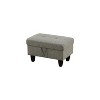 AndMakers 28.5 in. W Yellowish Gray Linen Rectangle Ottoman with Storage - 2 of 4