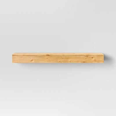 24" Natural Light Wood Floating Wall Shelf