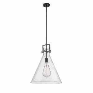 Newton Cone - 1 Light Stem Hung Pendant In Industrial Style-22.75 Inches Tall and 18 Inches Wide - 1 of 1