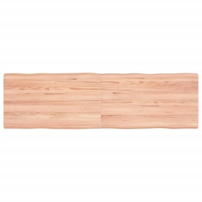 vidaXL Solid Oak Wood Table Top, Light Brown Finish, Live-Edge Design, Handcrafted with Hinge Design for Compact Storage,