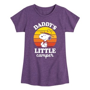 Girls' - Peanuts - Daddy's Little Camper Fitted Short Sleeve Graphic T-Shirt - 1 of 4