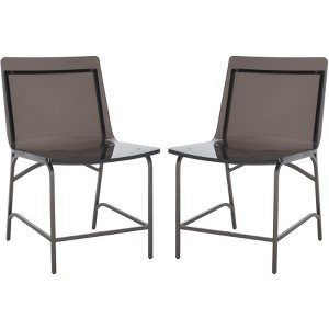 Bryant Acrylic Dining Chair (Set of 2) - SFV2566 - Smoke Grey/Gunmetal - Safavieh Couture - 1 of 4