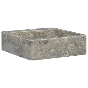 vidaXL Sink Above Counter Vanity Wash Basin Vessel Sink for Bathroom Marble - 1 of 4