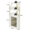 Corner Bar Cabinet , Industrial Liquor Cabinet with Adjustable Shelf - 2 of 4