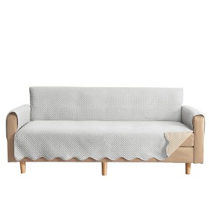 Collections Etc Lacey Scalloped Edge Reversible Quilted Furniture Protector - 1 of 4