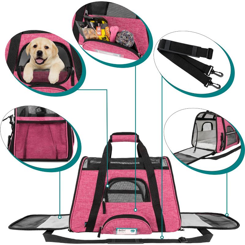 PetAmi Airline Approved Pet Carrier for Cat Dog, Soft Sided Travel Supplies Accessories, Ventilated Carrying Bag Kitten Puppy, 3 of 9