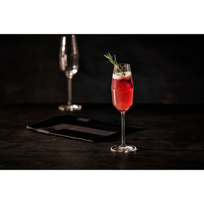 Gigi 10-Ounce Clear Crystal Champagne Flutes, Set of 4