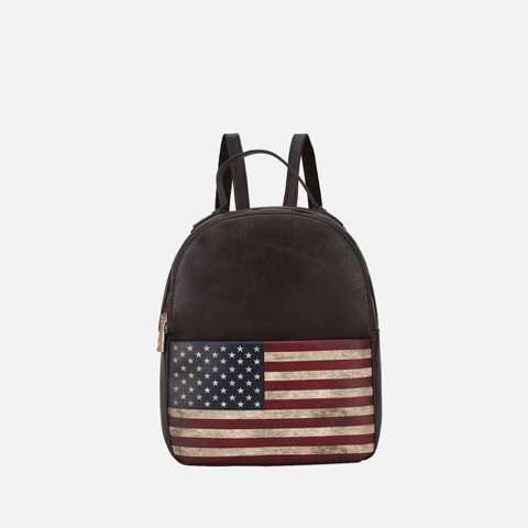 MKF Collection Patriotic Flag Backpack Bag – Fourth of July Travel Backpack, Briella | MKF Collection by Mia K - Chocolate