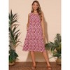 INSPIRE CHIC Women's Summer Beach Casual Sleeveless Crewneck Printed Midi Sundress with Pockets - 3 of 4