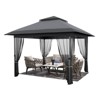 10'x12' Pop up Gazebo with Double Roof & Portable Carrying Bag, Canopy Tent with Curtains and Netting, Outdoor Patio Gazebo for Backyard, Lawn - 2 of 4