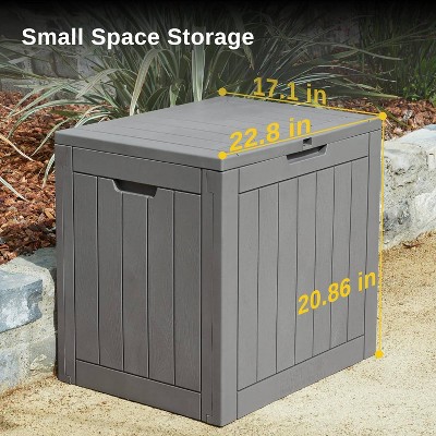 East Oak 31 Gallon Gray Lockable Resin Deck Box