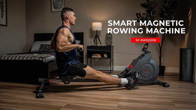 Sunny Health &#38; Fitness Smart Compact Foldable Magnetic Rowing Machine - Black, 2 of 11, play video