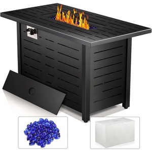 ZAFRO 43 Inch Propane Fire Pit CSA-Listed Outdoor Fire Table, 50,000 BTU Firepit Table with Lid and Lava Rock, Gas Fire Table for Garden Backyard - 1 of 4