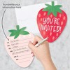 Big Dot of Happiness Berry Sweet Strawberry - Shaped Fill-In  - Fruit Themed Birthday Party or Baby Shower Invitation Cards with Envelopes 12 Ct - 2 of 4