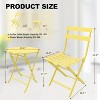 3 Pieces Folding Patio Furniture Sets with Table & 2 Chairs, Heavy-Duty Flat Tube Metal Frame for Balcony Lawn Garden Poolside - 4 of 4