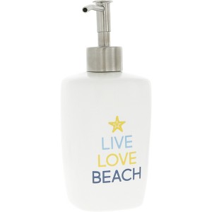 Pavilion Gift Company - Live Love Beach - Ceramic Soap/Lotion Dispenser - Soap Dispensers - 1 of 4