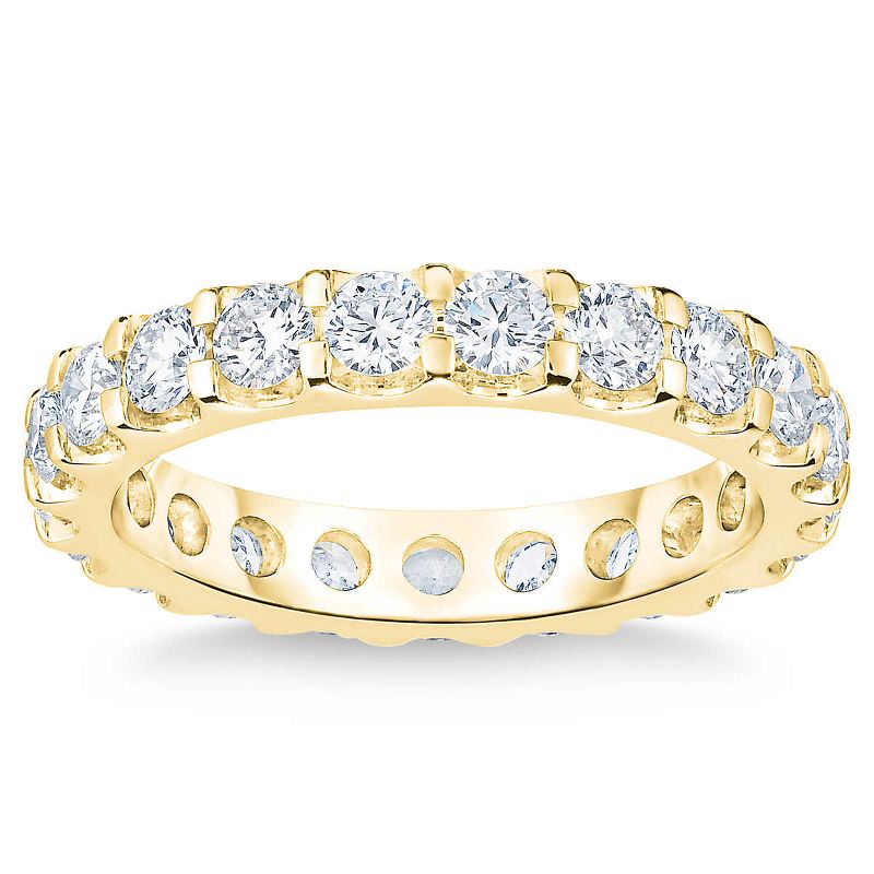 Pompeii3 2 Ct Lab Created Diamond Eternity Ring Womens Wedding Band 14k Yellow Gold, 1 of 5