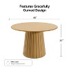 PexFix 46" Round Solid Wood Dining Table Kitchen Tables - 3 of 4